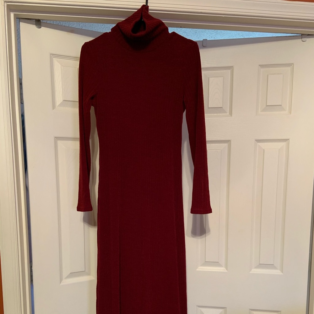 Dressy red sweater dress